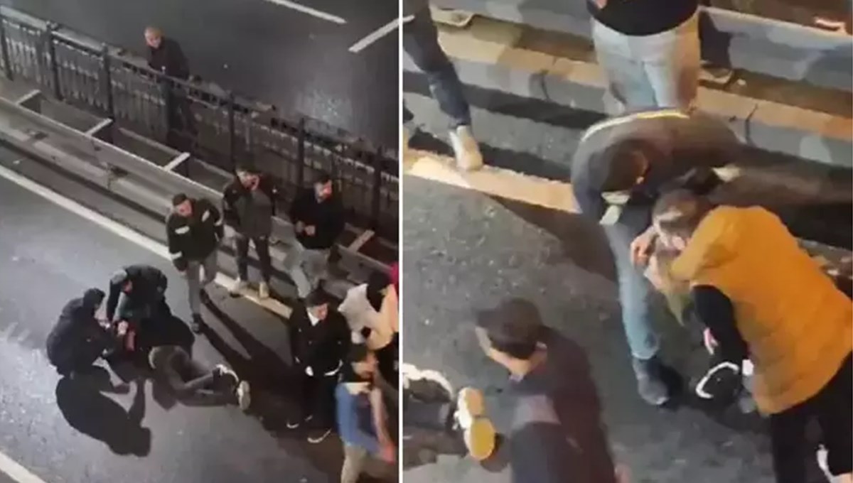 İstanbul'da dehşet anları kamerada: Annesiyle tartışıp üst geçitten yola atladı
