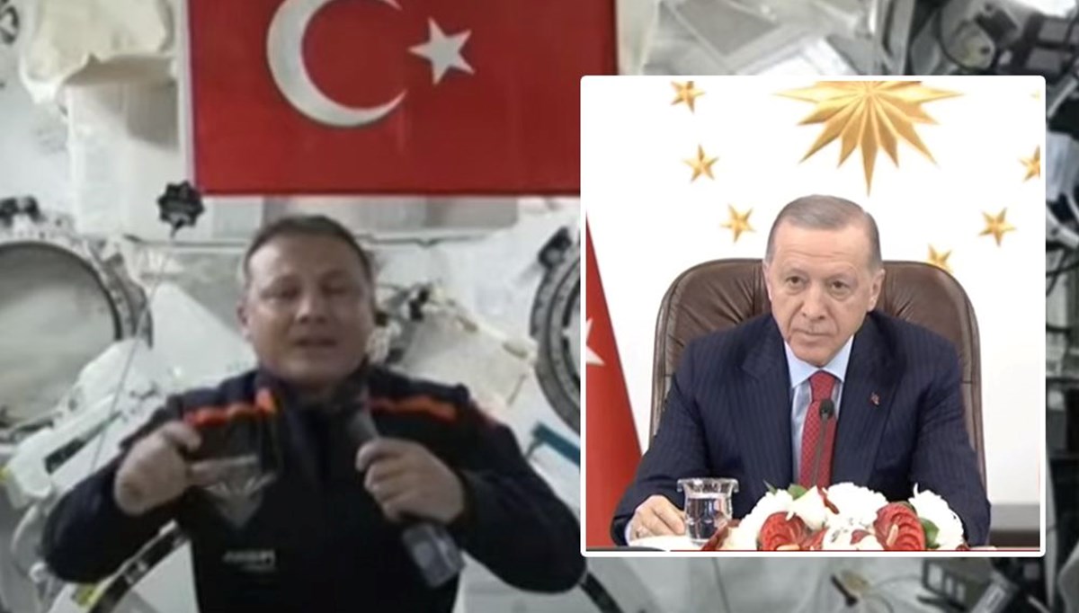 Cumhurbaşkanı Erdoğan uzaydaki Türk astronot ile görüştü