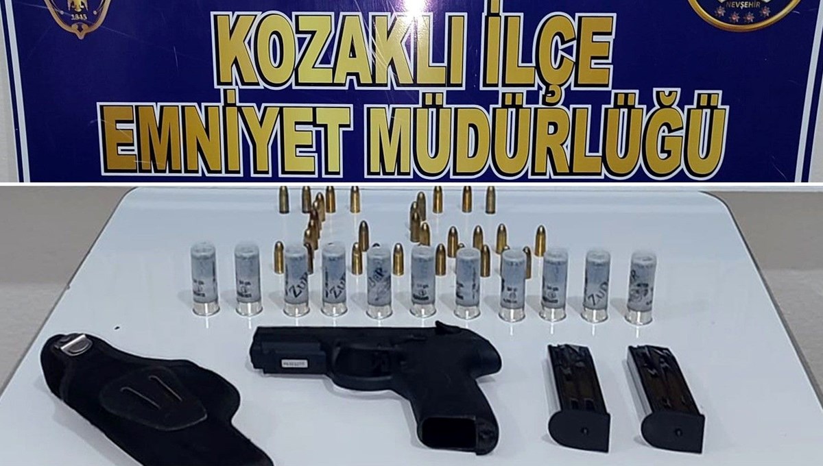 Nevşehir'de durdurulan araçtan silah çıktı