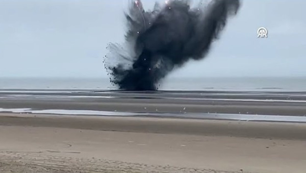 Belçika sahilinde 2. Dünya Savaşı'ndan kalan bomba böyle patlatıldı