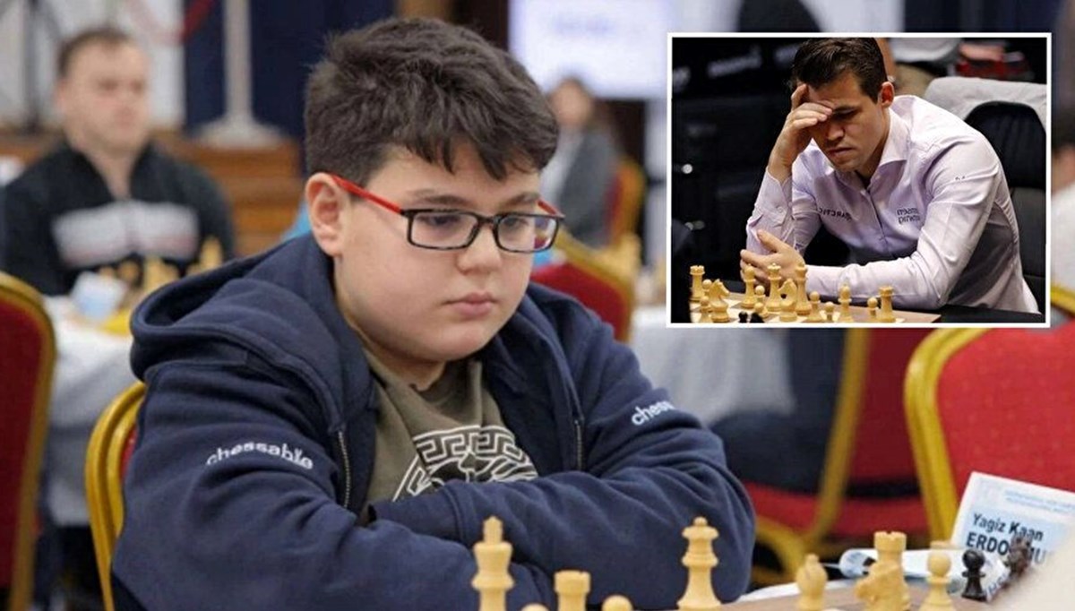 13 yaşındaki Yağız Kaan, Magnus Carlsen'i 41.2 saniyede mat etti