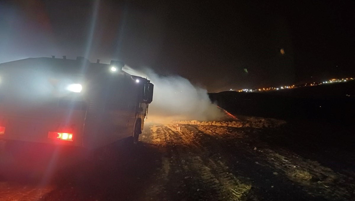 Anız yangını TOMA'ların desteğiyle söndürüldü