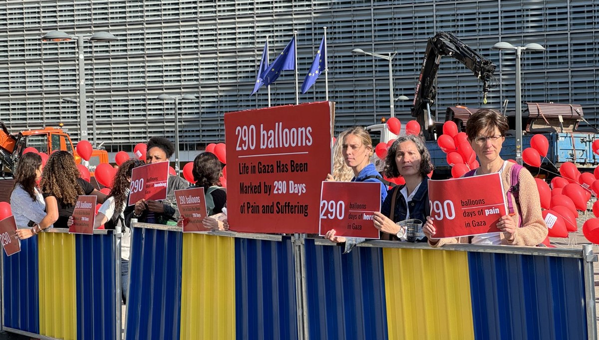 Brüksel'de AB'nin Gazze politikaları protesto edildi