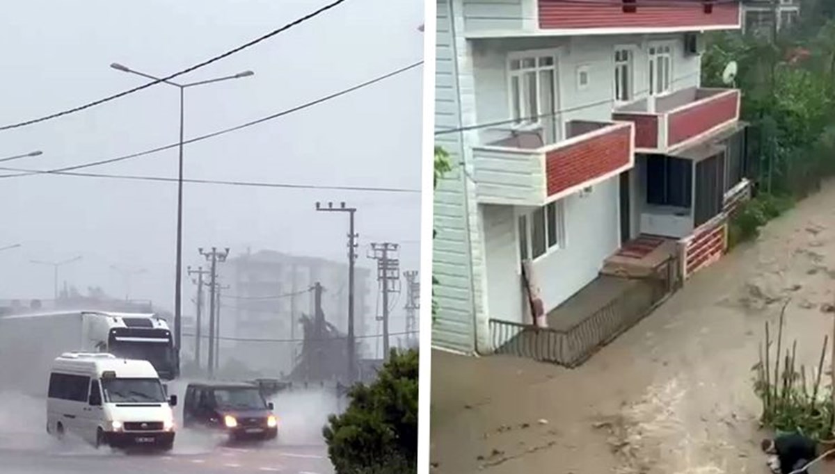 Trabzon’da şiddetli yağış heyelanlara neden oldu